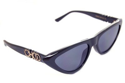 Jimmy Choo Sparks 807Ir Damen Cat Eye Juwelen Sonnenbrille Schwarz Gold Grau