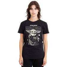 Image of The Mandalorian Grogu In The Stars Womens T-Shirt S-2XL, Black