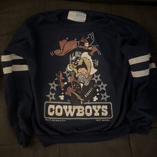 VINTAGE 1993 Dallas Cowboys x Taz Tasmanian devil Warner Bros Shirt size S4 USA