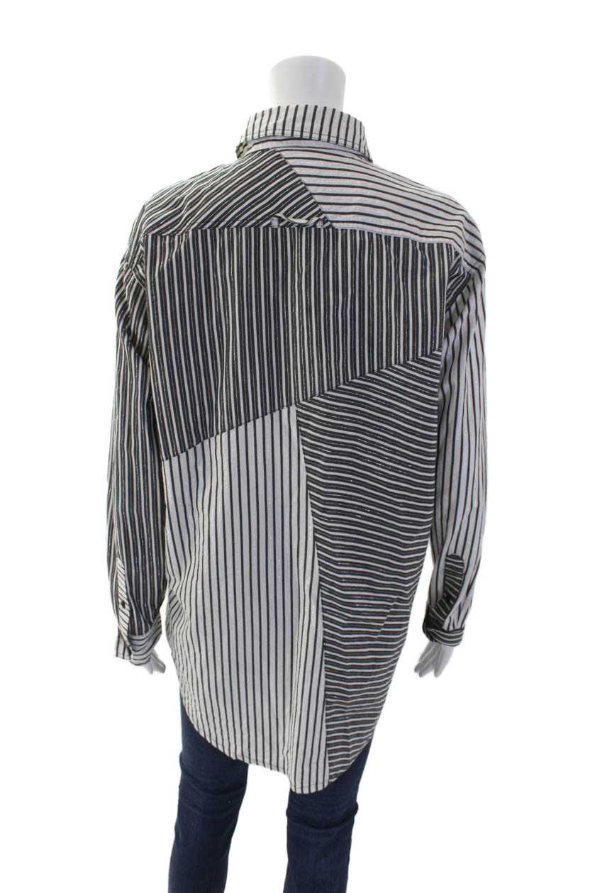 Solid & Striped Womens Button Front Collared Stri… - image 3