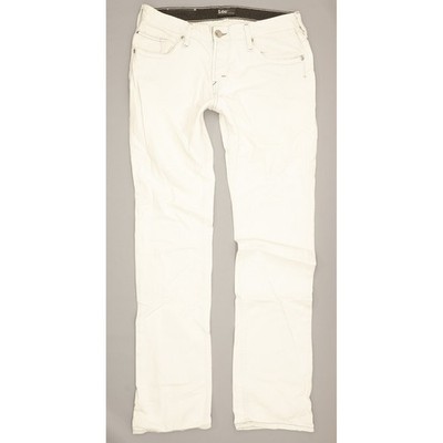 Lee Knox  Herren Weiß Straight Slim  Jeans W31 L34 (111320)