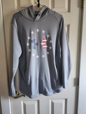 Under Armour Men's Gray Pullover Hoodie Stars and Stripes Size Large