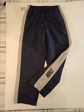 VTG Nike Lined Nylon Track Pants Men's Medium Elastic Drawstring Zip Cuff Pocket
