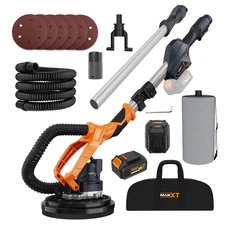 Cordlees Drywall Sander with Vacuum Dust Collection, Brushless Electric Wall ...