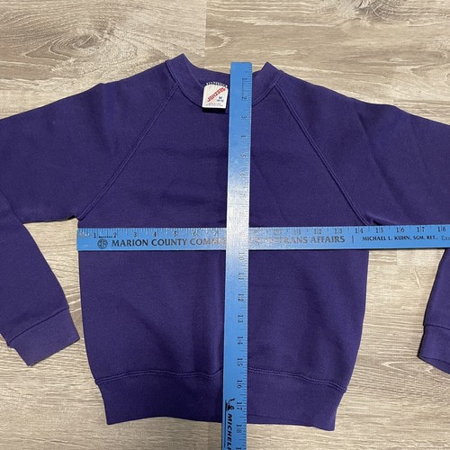 Vintage Jerzees Purple Blank Pullover Sweatshirt USA Made Youth Kids M (8-10) - Picture 4 of 4
