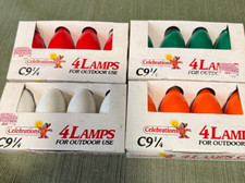4 Packs of 4 Celebrates Outdoor Christmas Large Light Bulbs C- 9 1/4  7 Watt 3