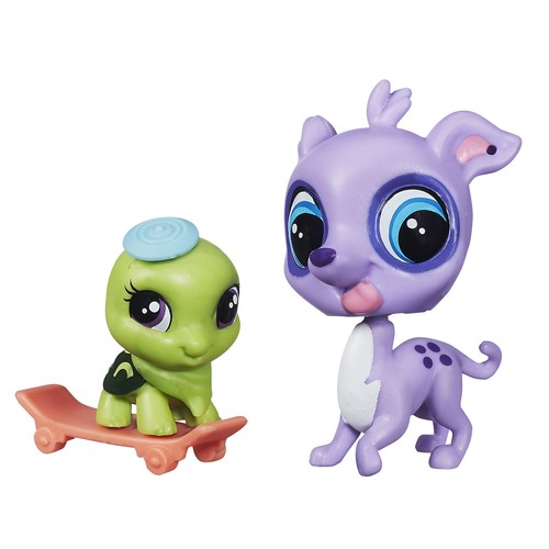 Littlest Pet Shop #3808 Speedy Carver Greyhound & Fast Freddie Tortini Turtle - Afbeelding 1 van 2