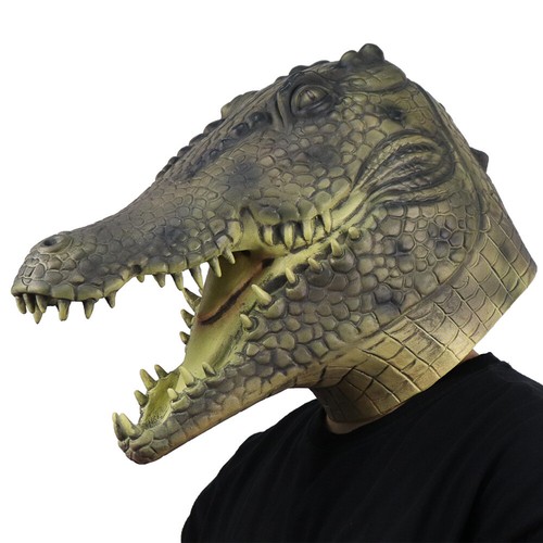 Cosplay Crocodile Animals Mask Full Head Halloween Scary Beast Masks Props Latex - Picture 2 of 7