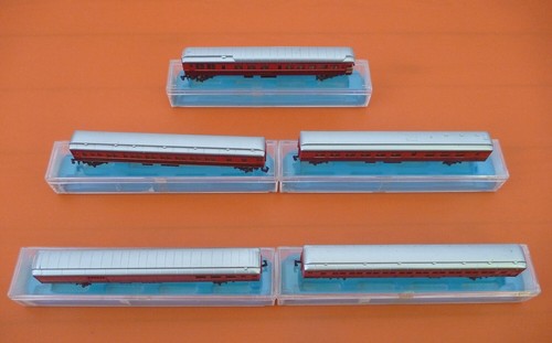 RIVAROSSI 5 Wagons voyageurs 9584 + 9585 + 9586 + 9587 + 9589 US Train N Railway | Zustand: Occasion