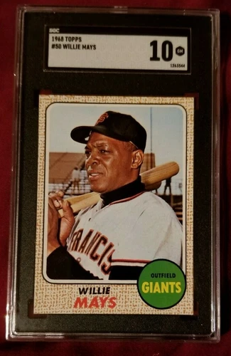 1968 Topps  Willie Mays #50 SGC 10 GEM MINT POP 2 RARE BEAUTY BLAZER