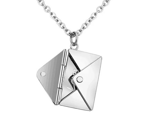 Envelope Necklace Secret Massage Locket Love Letter Pendant Jewelry Charm Gift - Picture 8 of 10