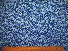 Michael Miller Fabric By Yard Blue Butterflies Floral Dk Blue Premium Cotton #C