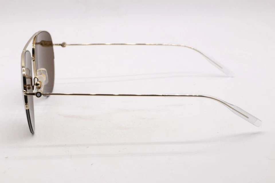 MONT BLANC MB 0074S 003 GOLD AVIATOR AUTHENTIC DESIGNER FRAMES SUNGLASSES 59-16 - Image 3 of 4