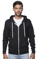 3X Hoodie Black Fleece Zip Up Unisex Made In the USA