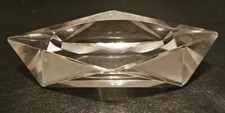 MODERN DIAMOND CRYSTAL Ashtray CUT SLANTED  7.125"x3.75"x1.25"-Vintage