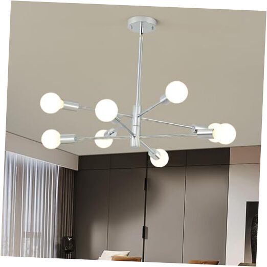 Lámpara Sputnik Moderna, Industrial 8 Luces Cromo Techo 8 Luces-Cromo