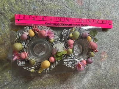 Pier 1 Imports Pretty  Eggs Spring Tea Light Votive Candle Holder Gift Set (2),