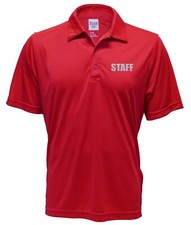 Staff Polo Red REFLECTIVE design,Performance Polo, moisture wicking technology 