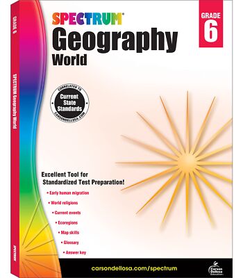 Spectrum Grade 6 Geography Workbook, 6th Grade Workbook Covering Internation...