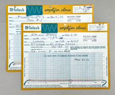 McIntosh Amplifier Clinic MC240 C28 Performance Test Certificates - 1974
