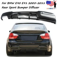 FOR BMW 3 SERIES E90 E91 05-13 REAR M TECH DIFFUSER SPLITTER BODYKIT CARBON LOOK