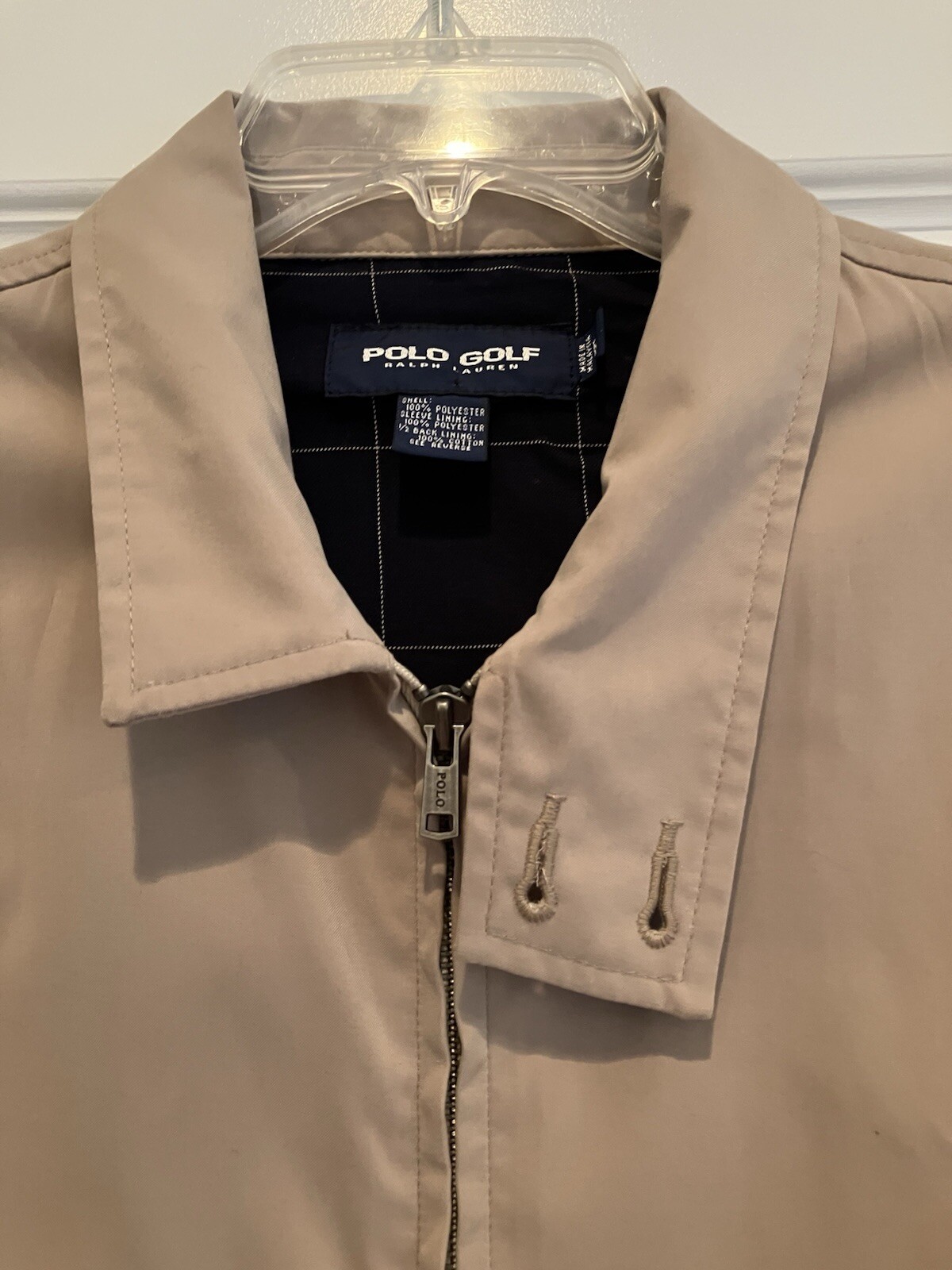 Giacca Harrington Ralph Lauren Polo Golf Khaki Full Zip Pony Logo 1 2 Foderata! L