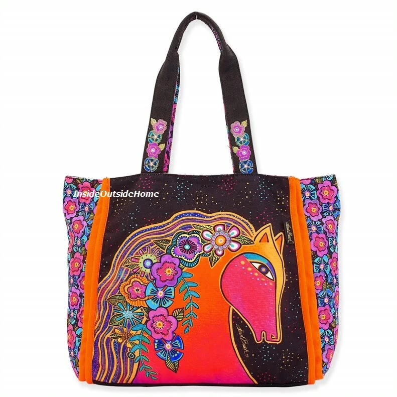 Laurel Burch Horses Blaze EXTRA LARGE Shoulder Tote Bag New