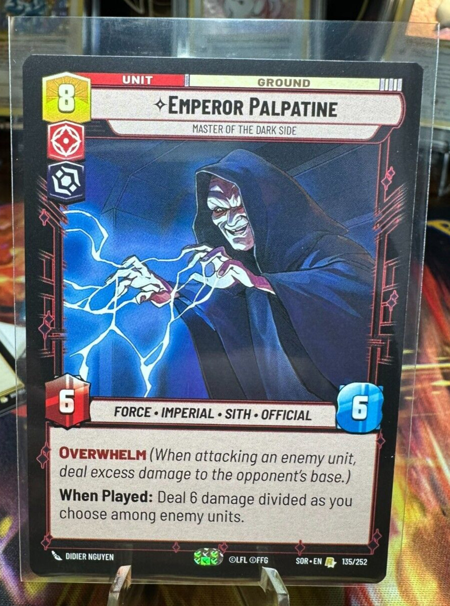 Emperor Palpatine RARE 135 NM Star Wars: Unlimited Spark of Rebellion