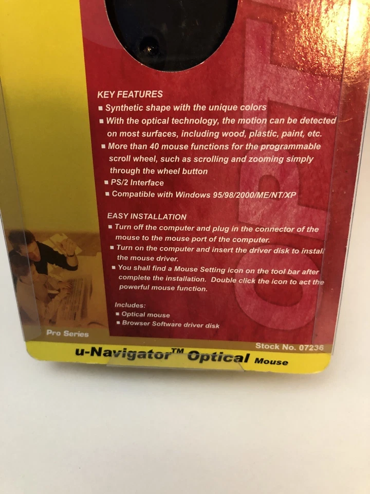 Vintage Inland U-Navigate #7236 PS/2 Interface Programmable Wired Optical Mouse - Image 3 of 4