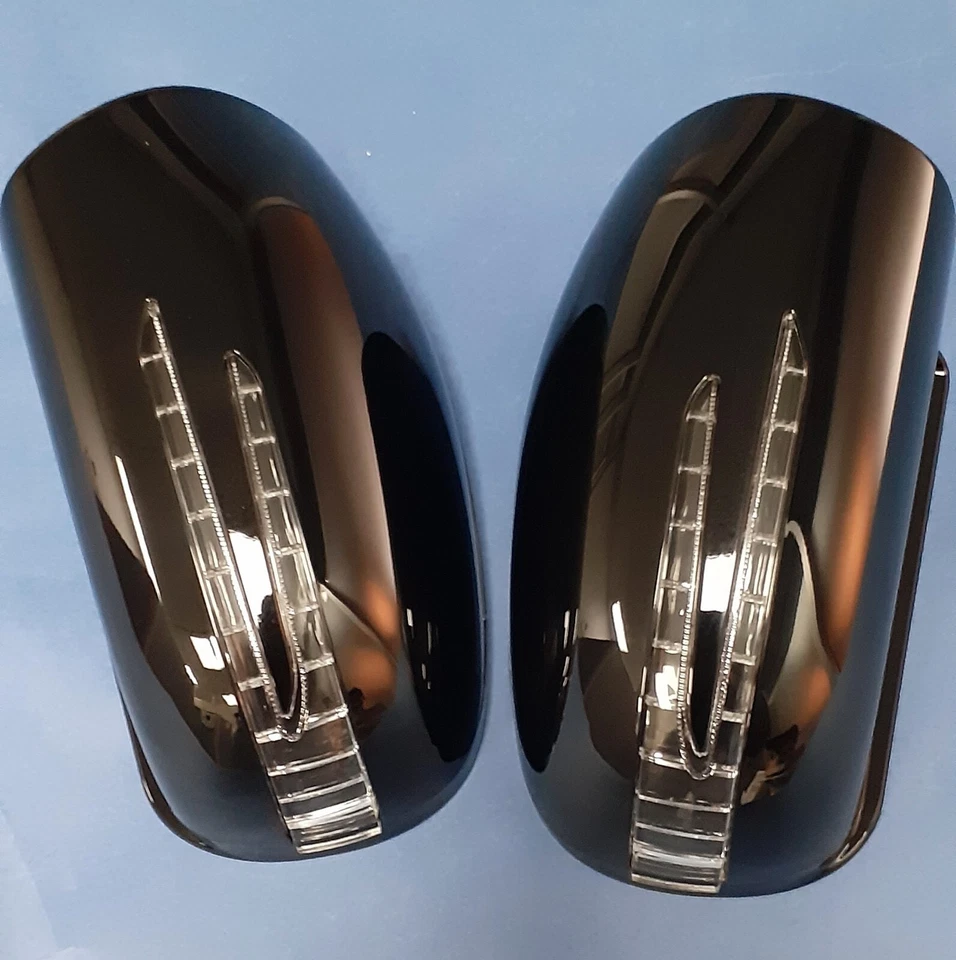 2 FUNDAS ESPEJOS RETROVISORES LED FLECHAS NEGRAS (#197) PARA MERCEDES BENZ W203 CLASE C 2000-2007 Foto 4 de 4