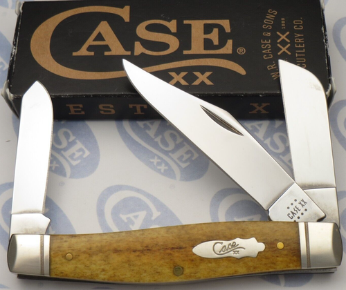 Case XX USA 2023 Stamp 6375 SS Jumbo Stock Knife - Smooth Antique Bone - MINT