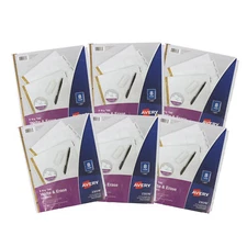 Lot of Avery Big Tab Reinforced Hole Write and Erase File Binder Dividers, 23078