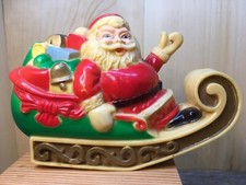 Rate Vintage 1960's Santa in a Sleigh Friction Toy Fun World 7024