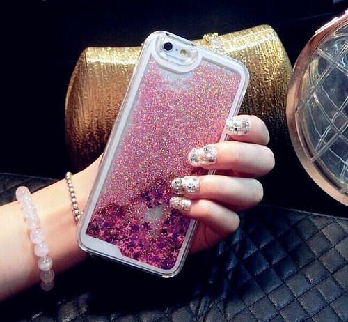 Floating Stars Liquid Glitter Quicksand Hard Phone Case iPhone X 11 12 Pro Max - Picture 3 of 10