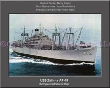 USS Zelima AF 49 Personalized Canvas Ship Photo 2 Print Navy Veteran Gift