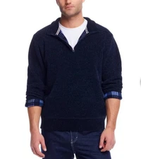 Weatherproof Vintage Men's Chenille 1/4 Zip Sweater