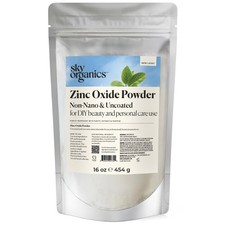 Sky Organics Zinc Oxide Powder 16 oz – Non-Nano & Uncoated – DIY Beauty