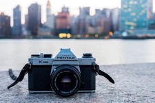 Pentax K1000 35mm SLR Camera Kit w/ 50mm or 55mm Lens - Very Good Tested