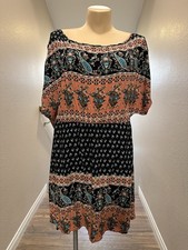 Shein Paisley Print Dress Navy/Pinkish Size 3XL