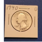 1940-D Washington Quarter Silver Circulated US Coin Denver Mint