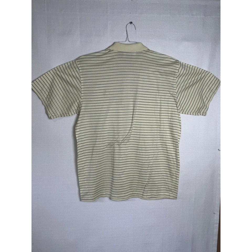 Camisa Polo Augusta National Amarillo/Azul Rayas 100% Algodón S/S Para Hombre Talla Lg Foto 3 de 4