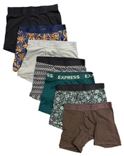 BB2605M NEW EXPRESS UNDERWEAR 154 LOT OF 7 STRETCH COTTON BOXER BRIEFS SZ M