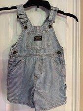 Oshkosh B'Gosh Vintage 2T Blue Denim Overalls Boys Girls shorts Vestbak