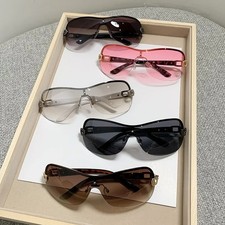 New Arrival Men  s Women Y2K Unique Oval Punk Shade Colourful Sunglasses
