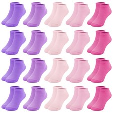 Toddler Girls Socks, 20 Pairs Ankle Low Cut Short Soft Socks for Girls Kids C...