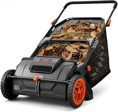 VEVOR 21'' Push Lawn Sweeper, 3.5 cu.ft. Bag, Leaf & Grass Collector