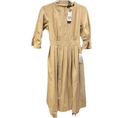 Gracia Fit & Flare Small Dress Midi Pockets Beige