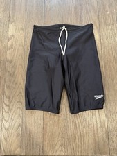 Boys Speedo Swimsuit Jammers Compression Shorts Black 12