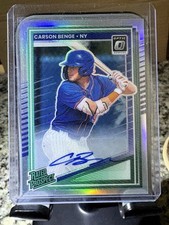 2025 Panini Donruss Optic CARSON BENGE Silver Holo Prizm Auto #158 - Mets