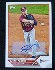 2023 Topps Pro Debut Justin Foscue Base AUTO Rookie RANGERS #PD-147 RARE
